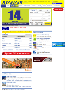 Ryan Air Homepage, clutter much?