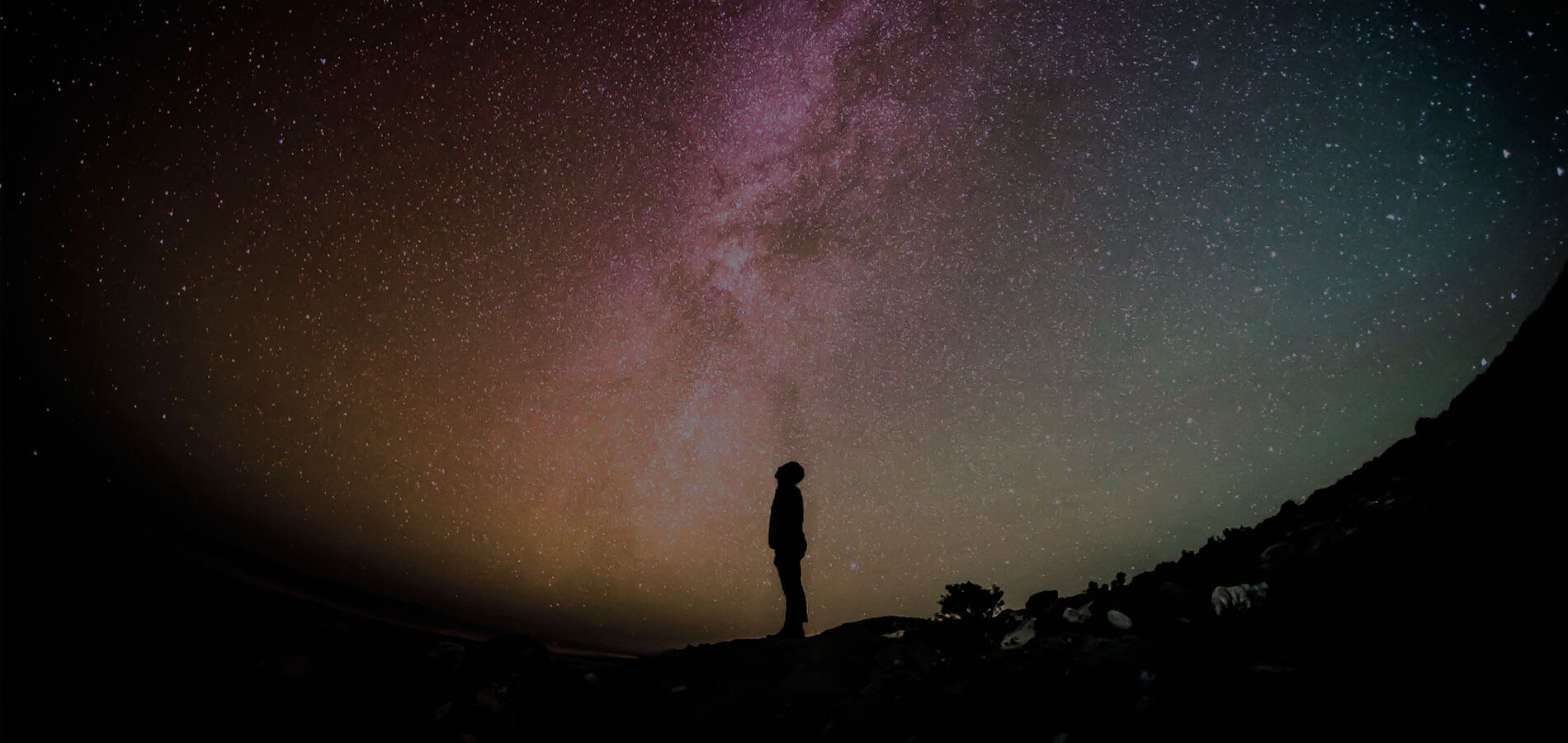 man looking at stars