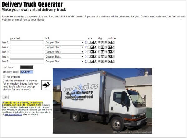 Delivery Truck Generator