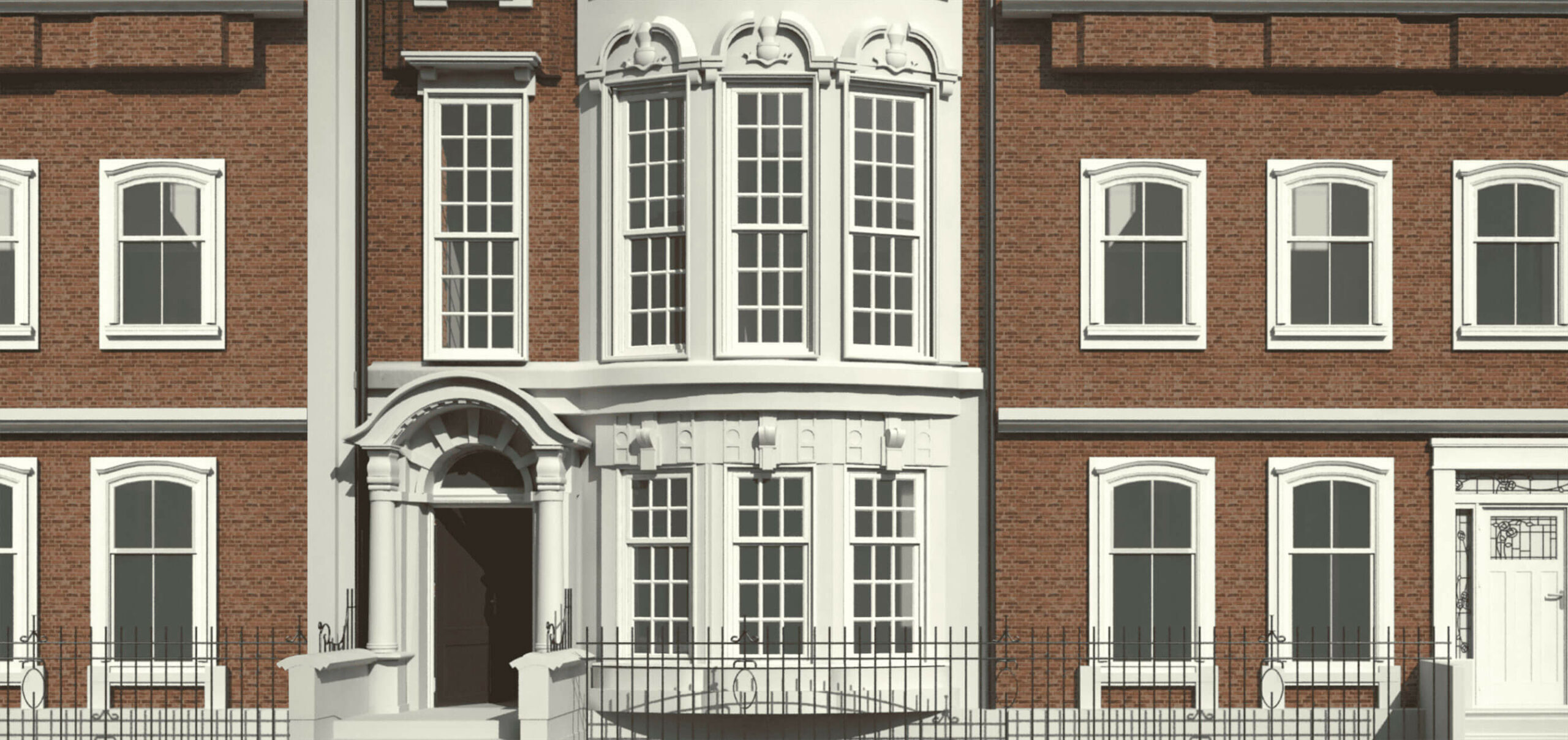 Front view of building