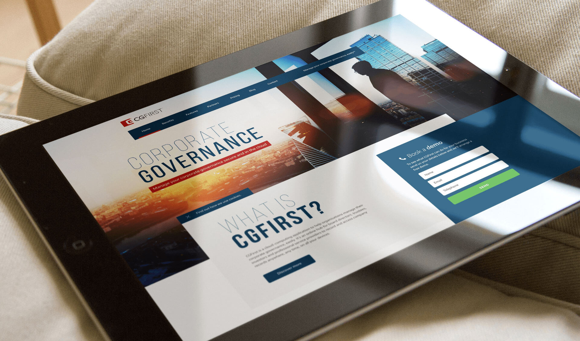 CGFirst Website iPad Mockup