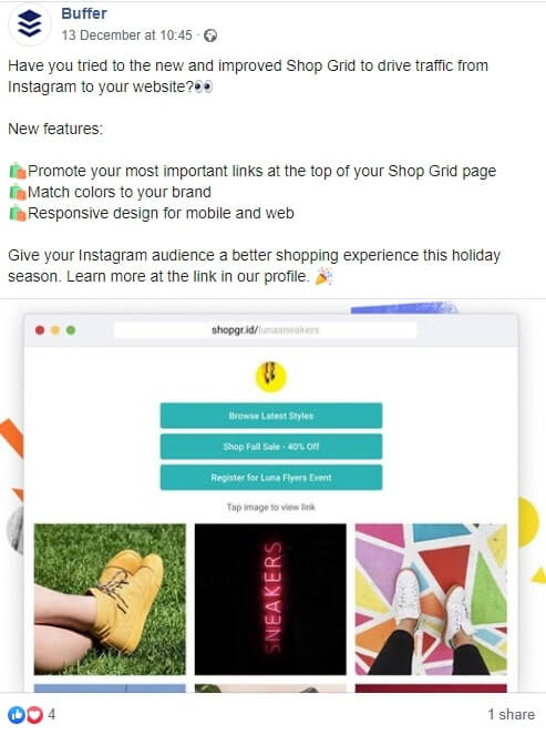 buffer facebook post example