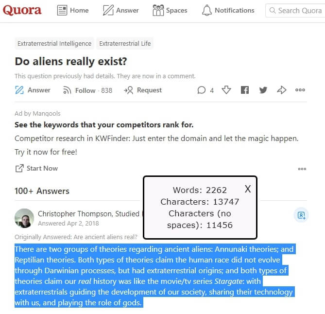 quora long form example