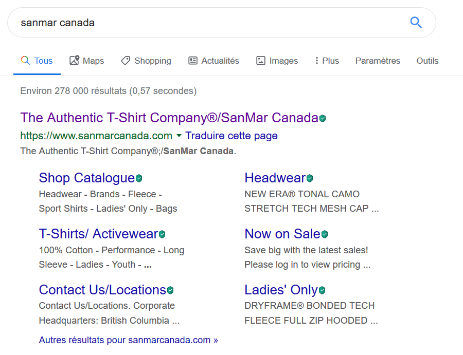 bad domain set up google search results