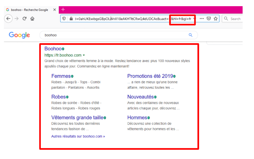 international google search results example