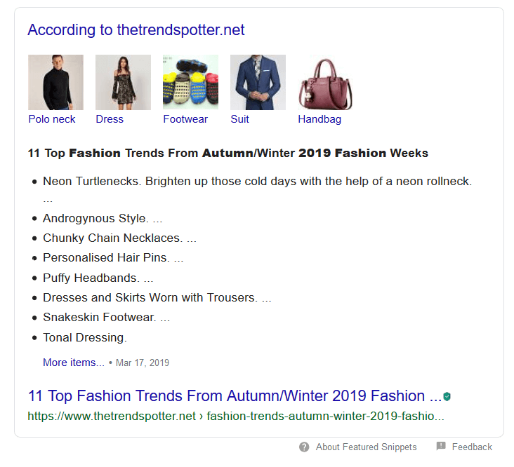 Example Featured Snippet