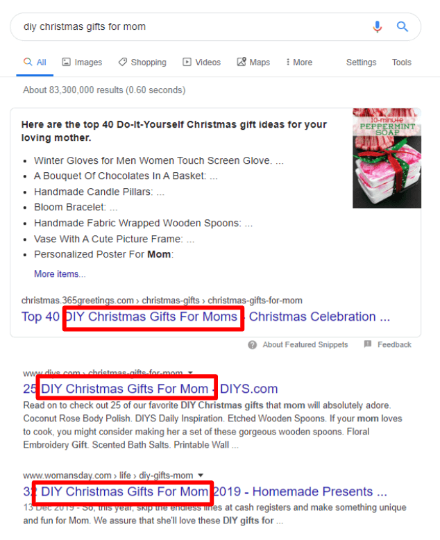 page title example in SERPs